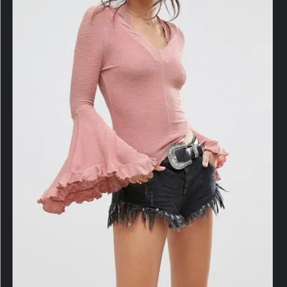 Free People- intimately collection/super romantic long sleeve blouse